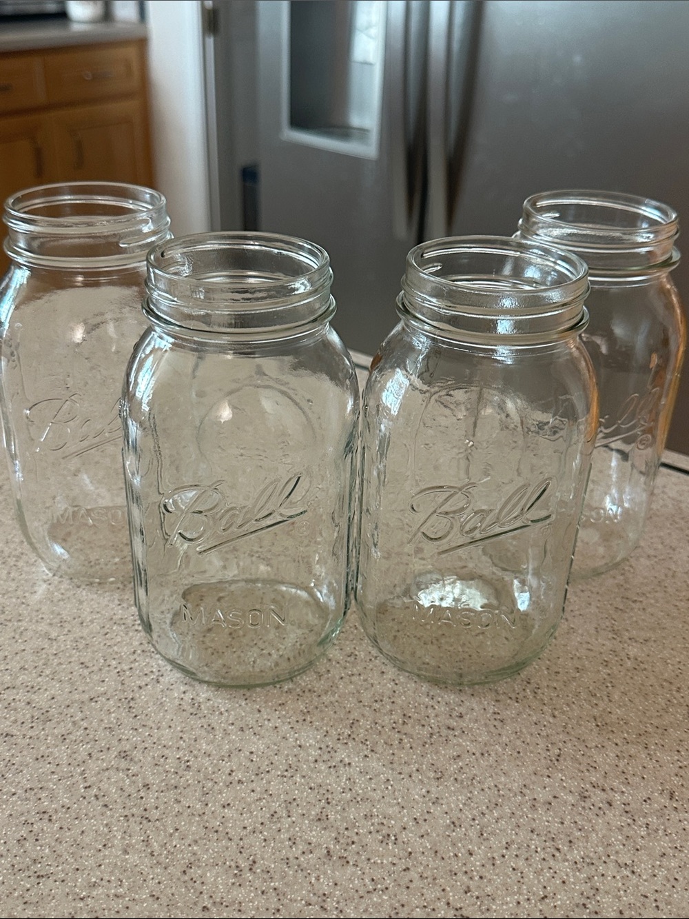 4 Ball Mason Glass Jars - Clear Glass Set